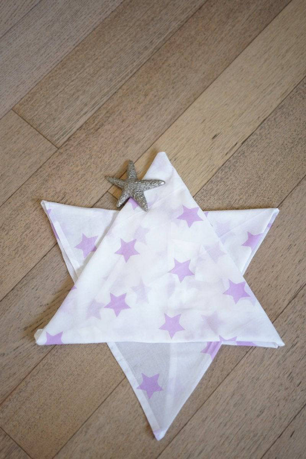 Buy Wish Upon A Star' Organic Cotton Swaddle In Lilac | Shop Verified Sustainable Baby Swaddle on Brown Living™