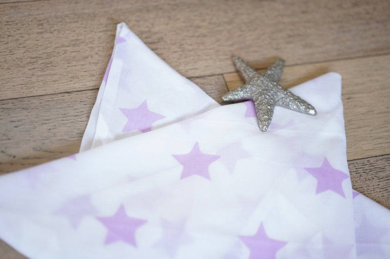 Buy Wish Upon A Star' Organic Cotton Swaddle In Lilac | Shop Verified Sustainable Products on Brown Living