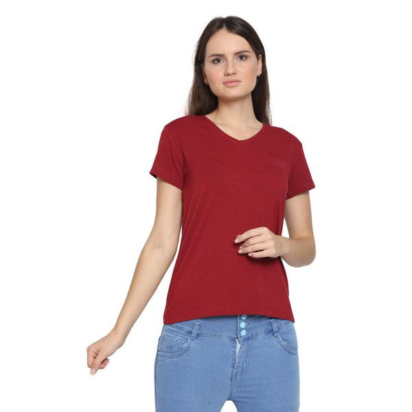 Buy Women's Bamboo Basic V Neck Half Sleeve Softest T-Shirt (SALE) | Shop Verified Sustainable Products on Brown Living