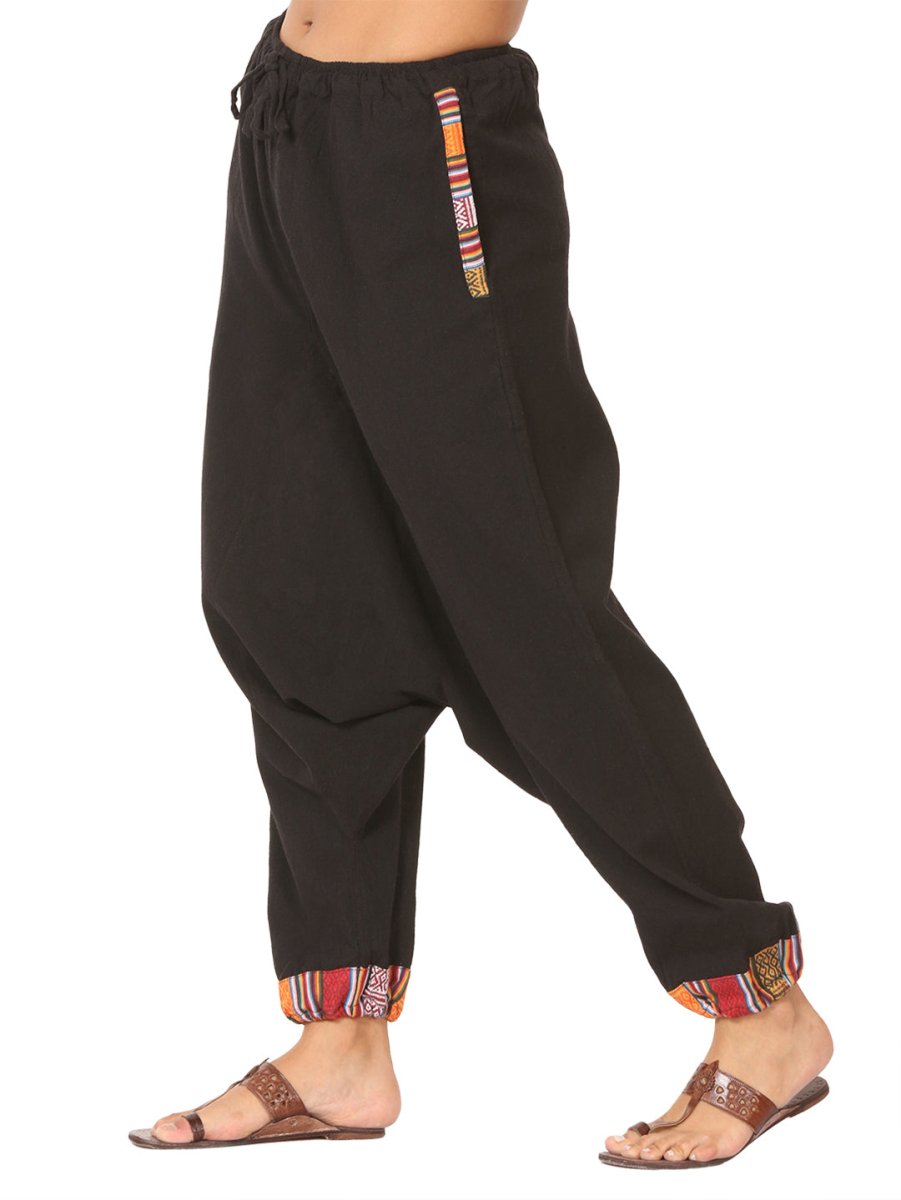 Women's Designer Harem Pants | Black | Fits Waist Size 28" to 36" | Verified Sustainable by Brown Living™