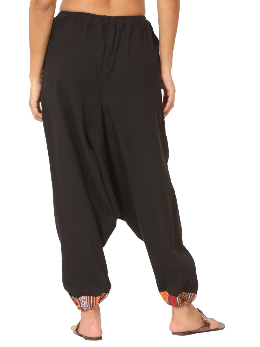 Women's Designer Harem Pants | Black | Fits Waist Size 28" to 36" | Verified Sustainable by Brown Living™