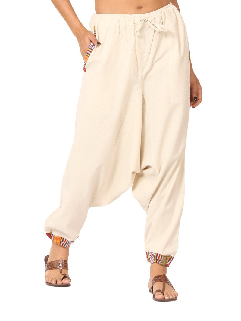Buy Women's Designer Harem Pants | Cream | Fits Waist Size 28" to 36" | Shop Verified Sustainable Womens Pants on Brown Living™