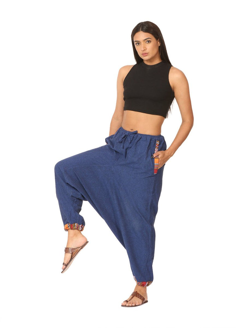 Buy Women's Harem Pants | Dark Blue | Fits Waist Size 28" to 36" | Shop Verified Sustainable Womens Pants on Brown Living™