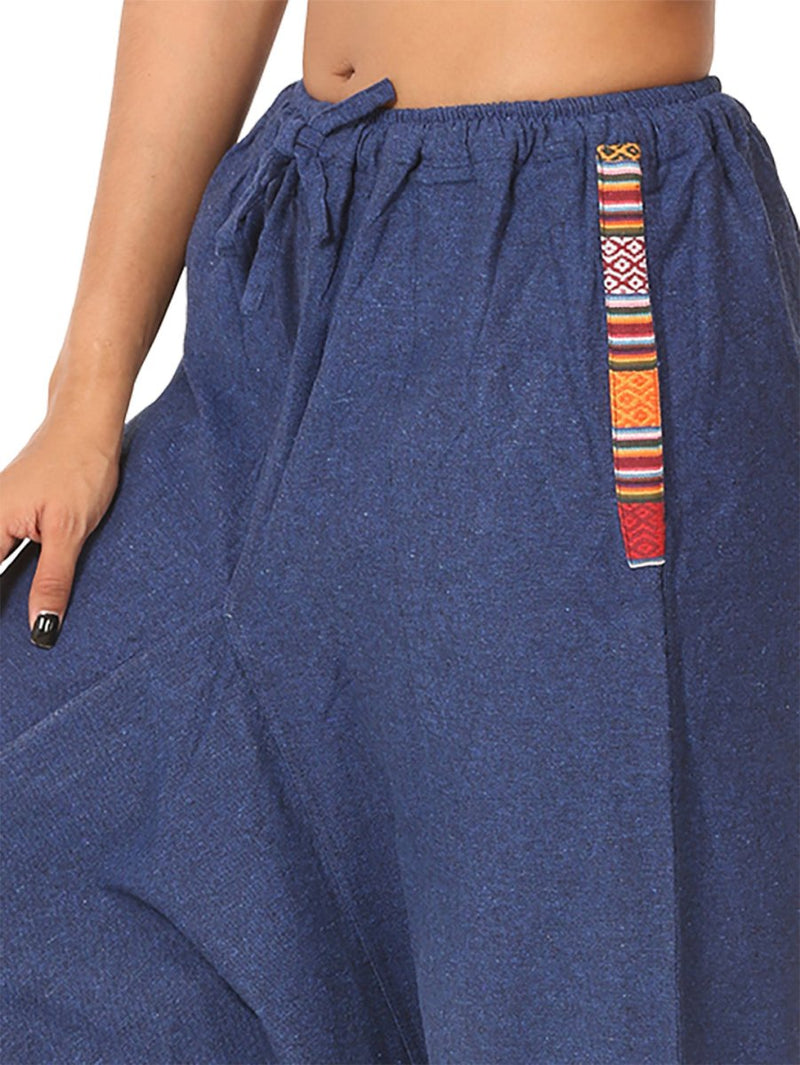 Buy Women's Designer Harem Pants | Dark Blue | GSM-170 | Free Size | Shop Verified Sustainable Products on Brown Living