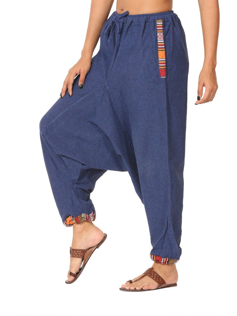 Buy Women's Designer Harem Pants | Dark Blue | GSM-170 | Free Size | Shop Verified Sustainable Products on Brown Living