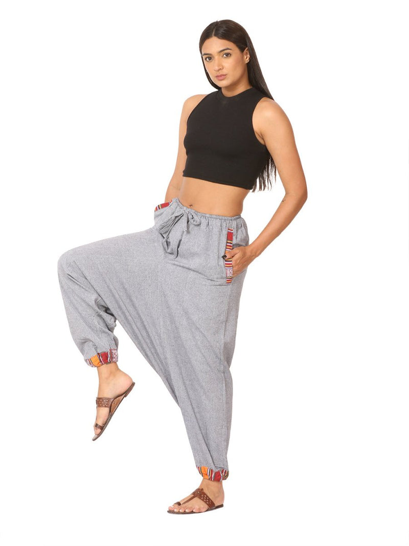 Buy Women's Designer Harem Pants | Grey | Fits Waist Size 28" to 36" | Shop Verified Sustainable Womens Pants on Brown Living™