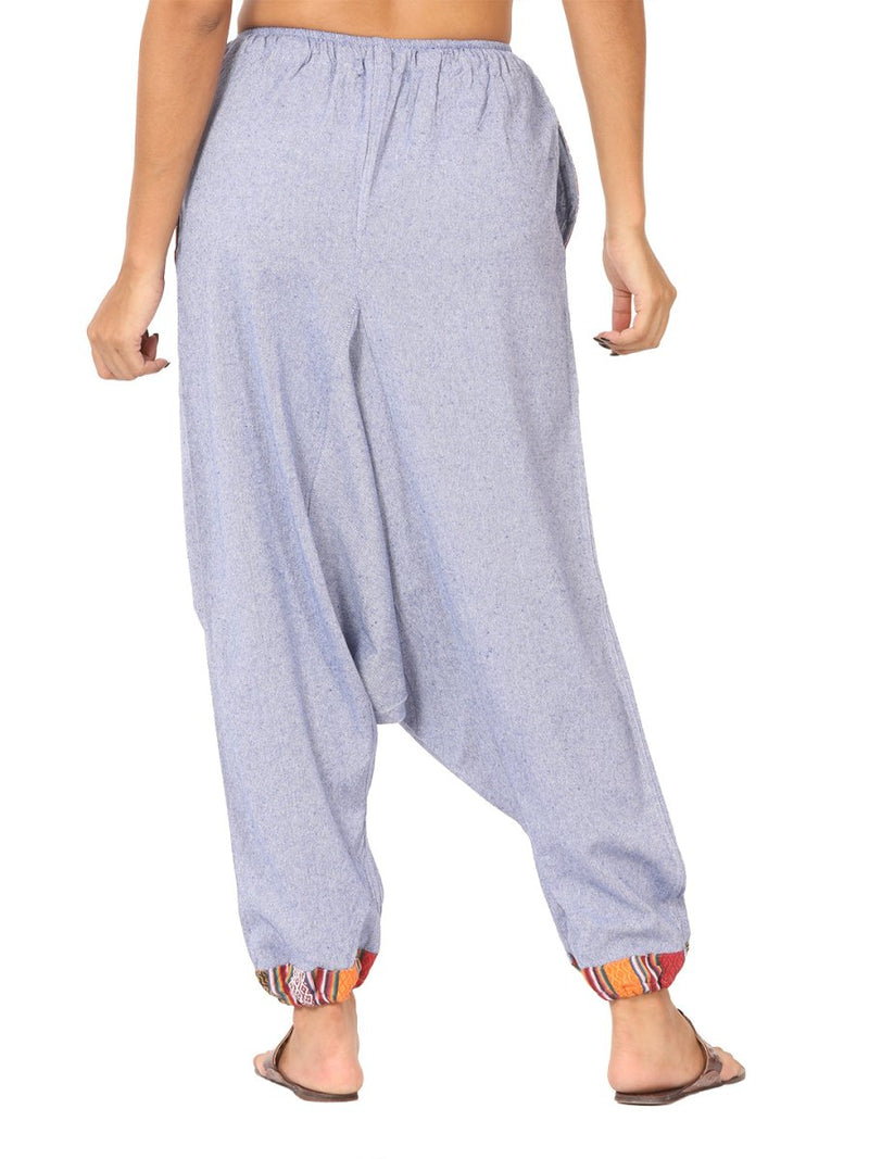 Buy Women's Designer Harem Pants | Lavender Blue | GSM-170 | Free Size | Shop Verified Sustainable Products on Brown Living