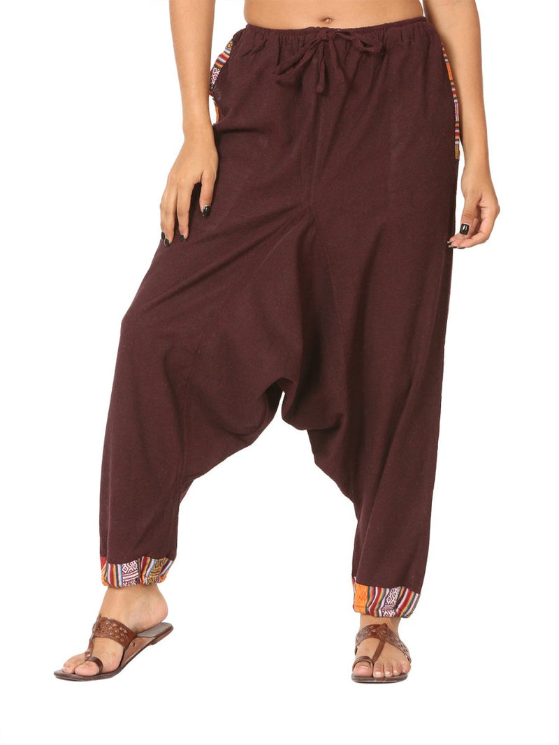 Buy Women's Designer Harem Pants | Maroon | Fits Waist Size 28" to 36" | Shop Verified Sustainable Womens Pants on Brown Living™