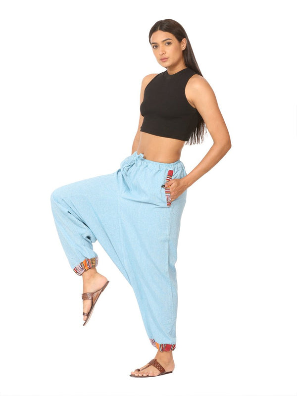 Buy Women's Harem Pants | Sky Blue | Fits Waist Size 28" to 36" | Shop Verified Sustainable Womens Pants on Brown Living™