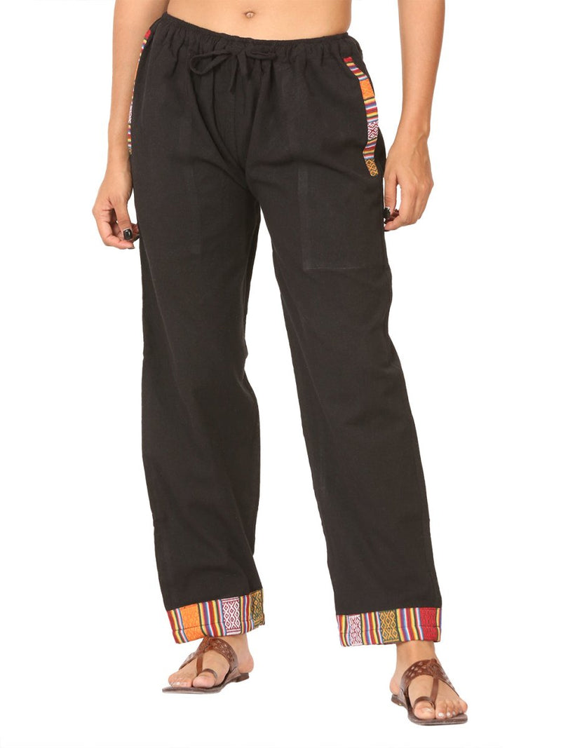 Buy Women's Designer Lounge Pants | Black | GSM-170 | Free Size | Shop Verified Sustainable Products on Brown Living