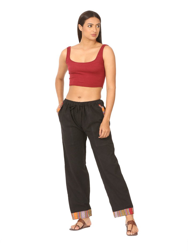 Buy Women's Designer Lounge Pants | Black | GSM-170 | Free Size | Shop Verified Sustainable Products on Brown Living