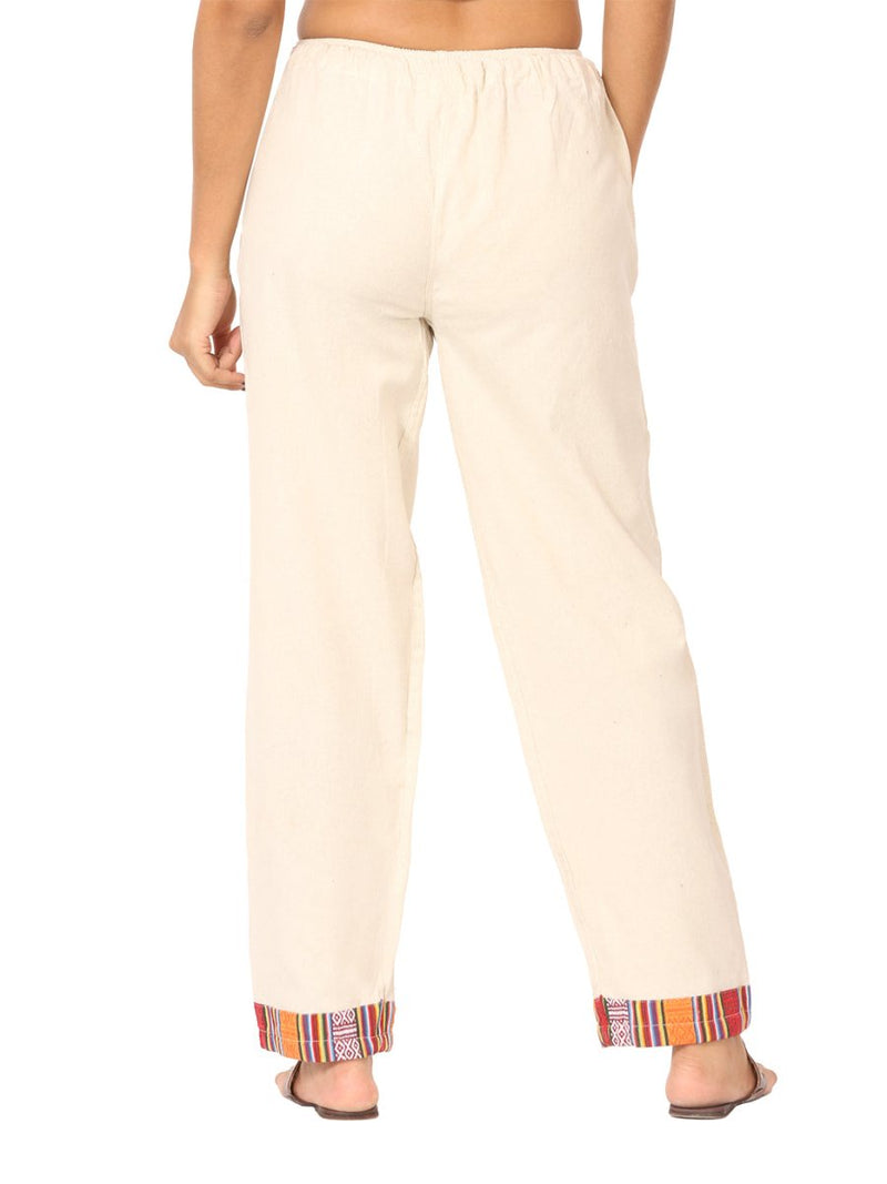 Buy Women's Designer Lounge Pants | Cream | GSM-170 | Free Size | Shop Verified Sustainable Products on Brown Living