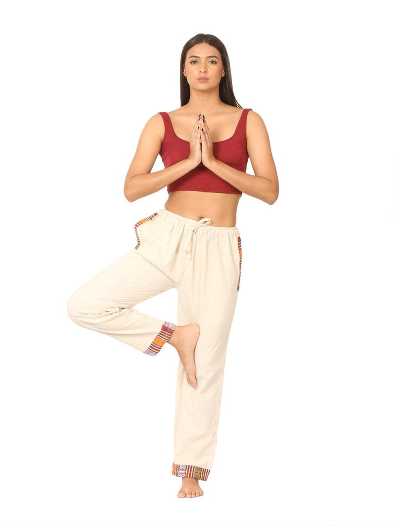 Buy Women's Designer Lounge Pants | Cream | GSM-170 | Free Size | Shop Verified Sustainable Products on Brown Living
