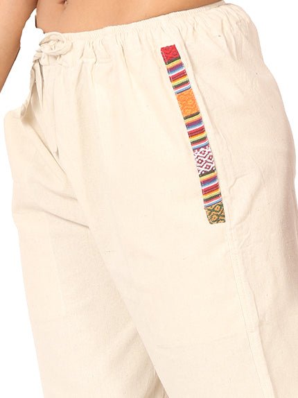 Buy Women's Designer Lounge Pants | Cream | GSM-170 | Free Size | Shop Verified Sustainable Products on Brown Living