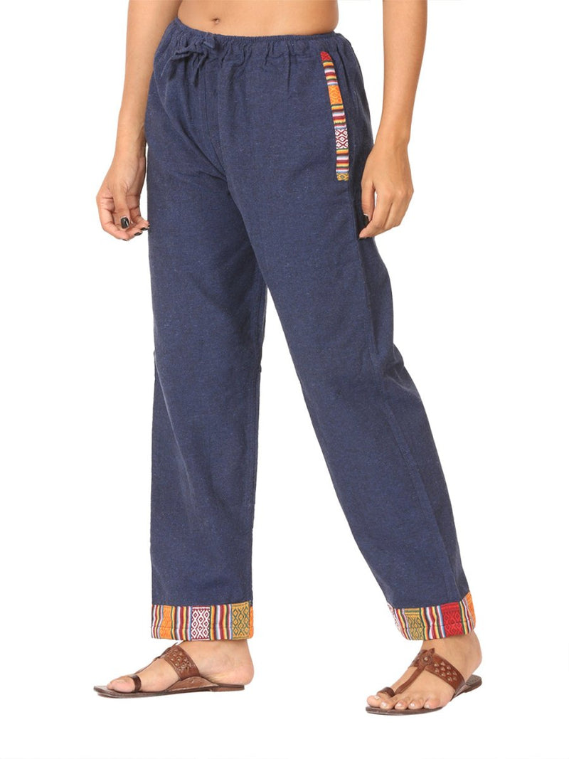 Buy Women's Designer Lounge Pants | Dark Blue | GSM-170 | Free Size | Shop Verified Sustainable Products on Brown Living