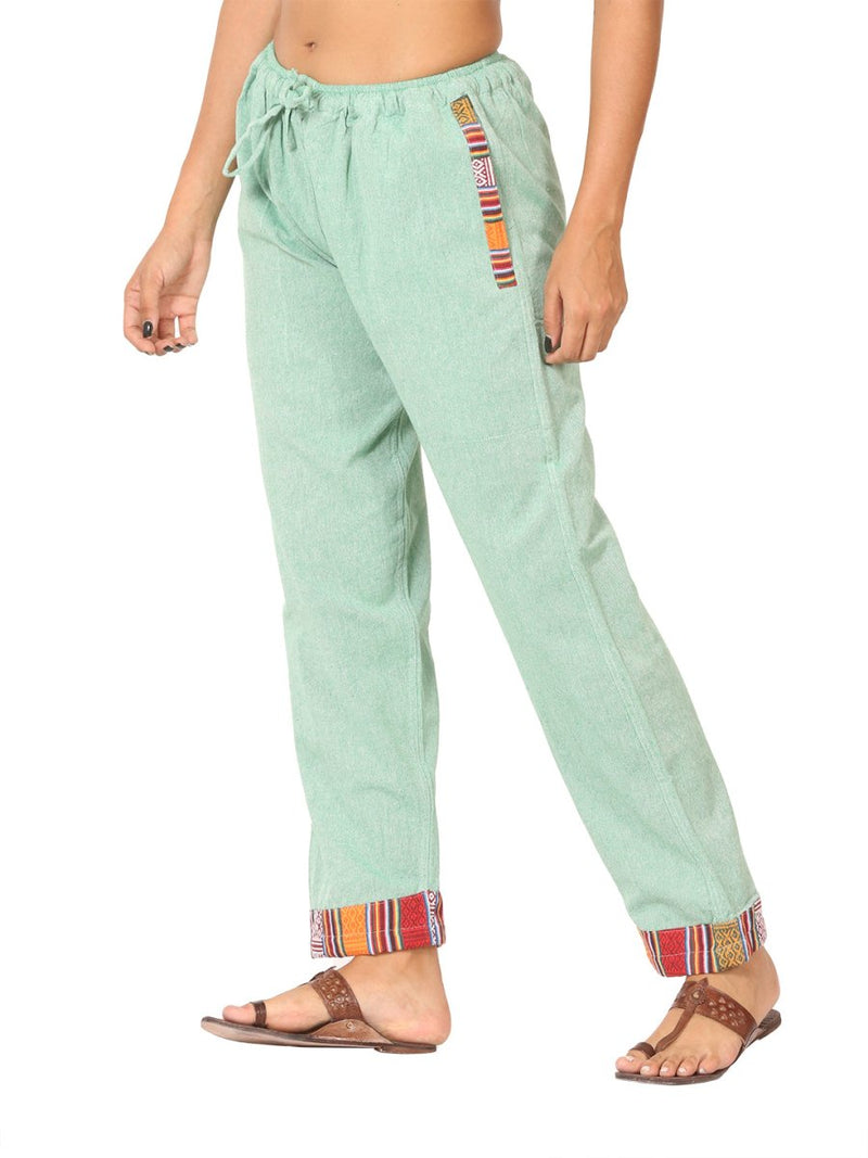 Buy Women's Designer Lounge Pants | Green | GSM-170 | Free Size | Shop Verified Sustainable Products on Brown Living