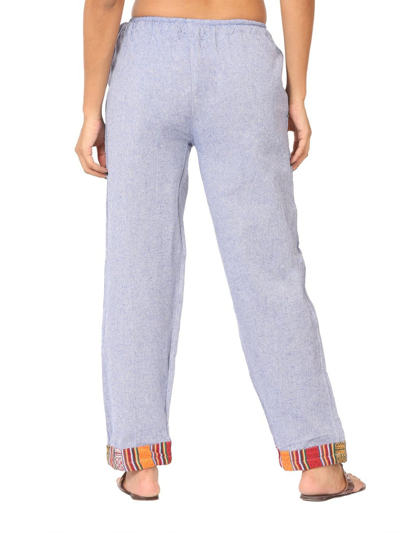Buy Women's Designer Lounge Pants | Lavender Blue | GSM-170 | Free Size | Shop Verified Sustainable Products on Brown Living