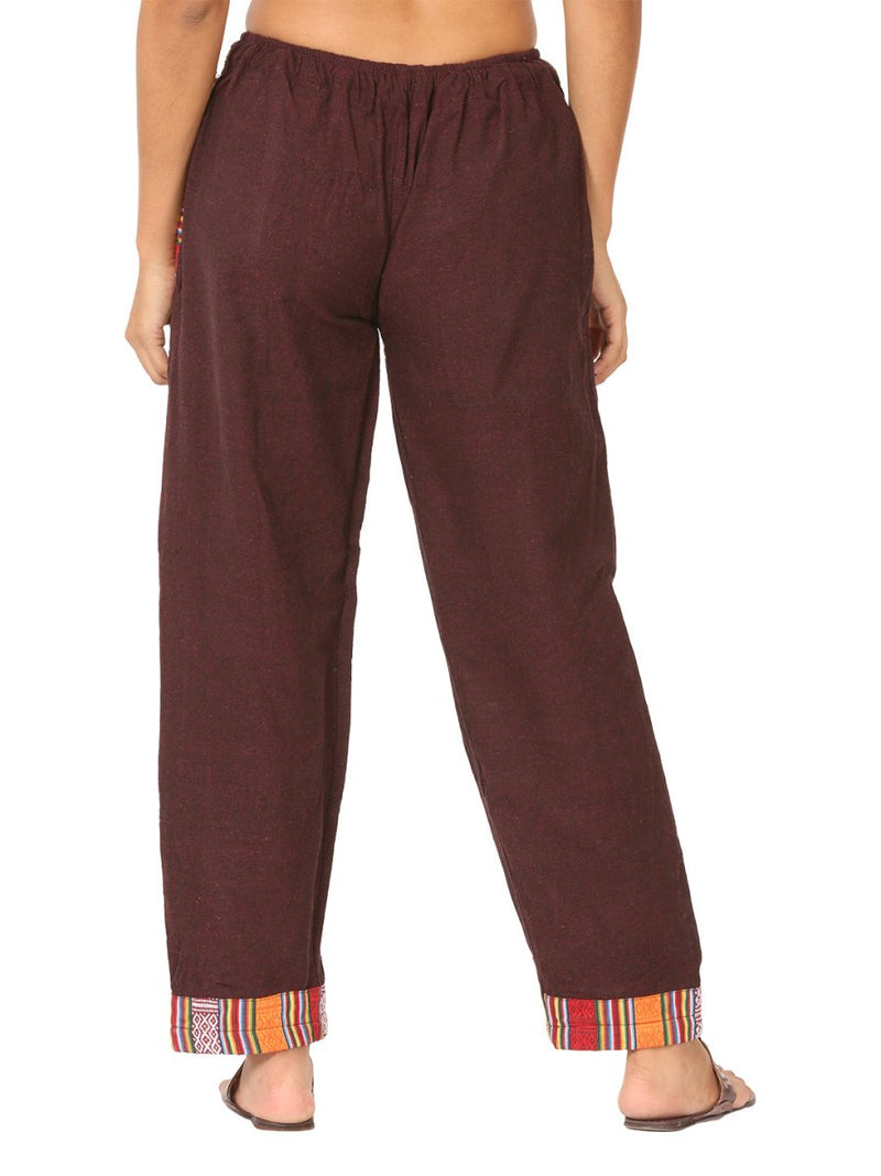 Buy Women's Designer Lounge Pants | Maroon | GSM-170 | Free Size | Shop Verified Sustainable Products on Brown Living