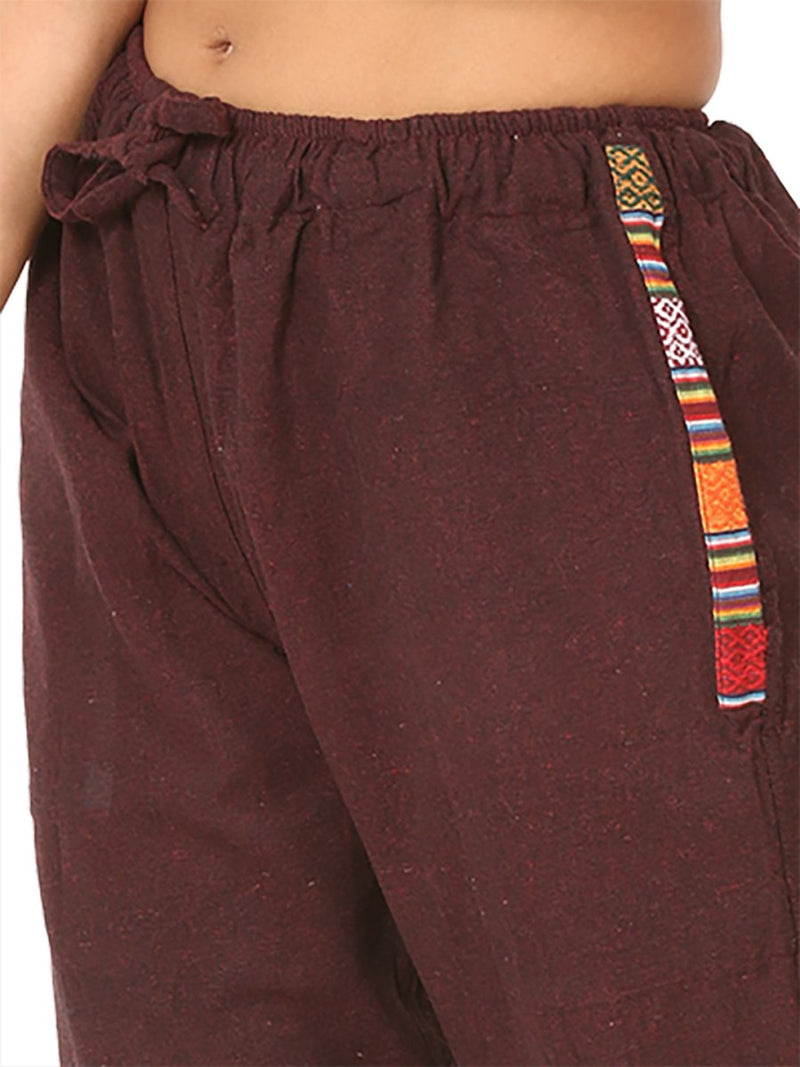 Buy Women's Designer Lounge Pants | Maroon | GSM-170 | Free Size | Shop Verified Sustainable Products on Brown Living