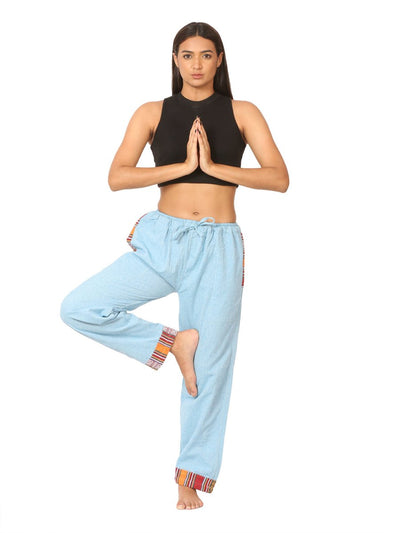 Women's Lounge Pants | Sky Blue | Fits Waist Size 28" to 36" – Womens Pants on Brown Living™. SKU: BT01036ND. Img 1.