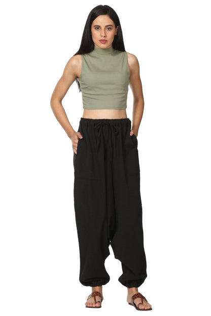 Women's Harem Pant | Black | Fits Waist Size 28" to 36" | Verified Sustainable by Brown Living™