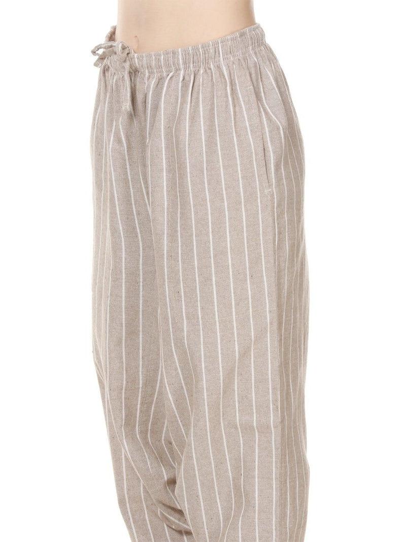 Buy Women's Harem Pant | Brownish Grey Stripes | GSM-170 | Free Size | Shop Verified Sustainable Products on Brown Living