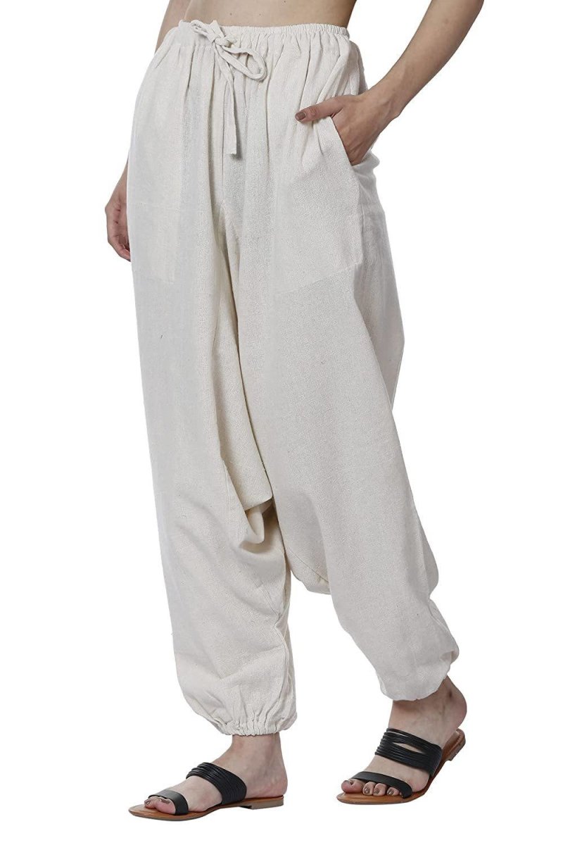 Women's Harem Pant | Cream | Fits Waist Size 28" to 36" | Verified Sustainable by Brown Living™