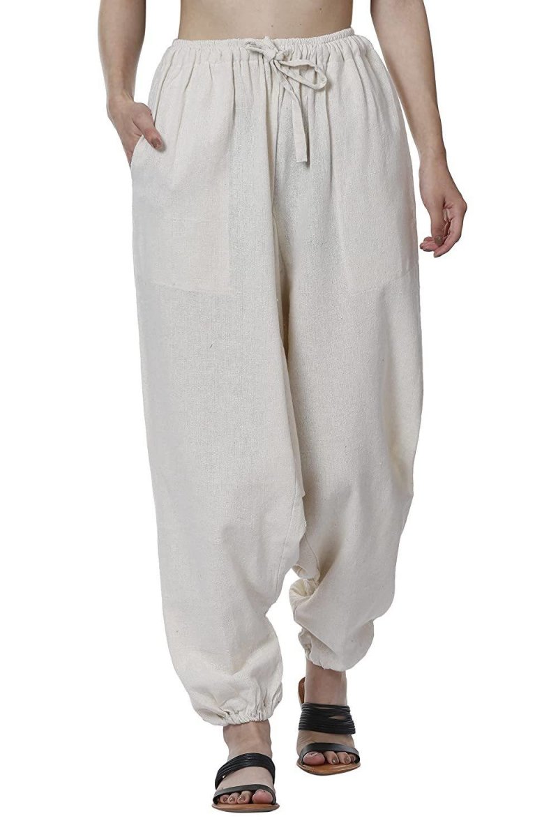 Buy Women's Harem Pant | Cream | Fits Waist Size 28" to 36" | Shop Verified Sustainable Womens Pants on Brown Living™