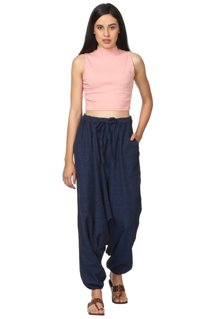 Women's Harem Pant | Dark Blue | Fits Waist Size 28" to 36" | Verified Sustainable by Brown Living™