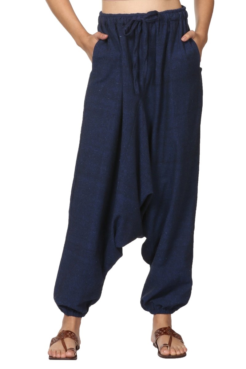 Women's Harem Pant | Dark Blue | Fits Waist Size 28" to 36" | Verified Sustainable by Brown Living™