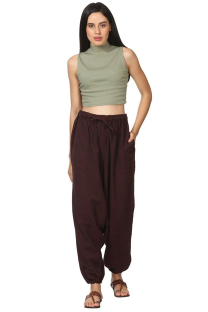 Women's Harem Pant | Maroon | Fits Waist Size 28" to 36" | Verified Sustainable by Brown Living™