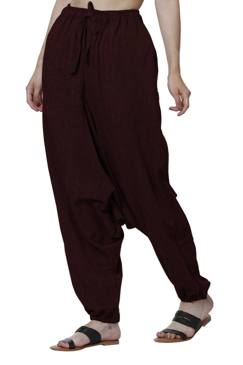 Buy Women's Harem Pant | Maroon | Fits Waist Size 28" to 36" | Shop Verified Sustainable Womens Pants on Brown Living™