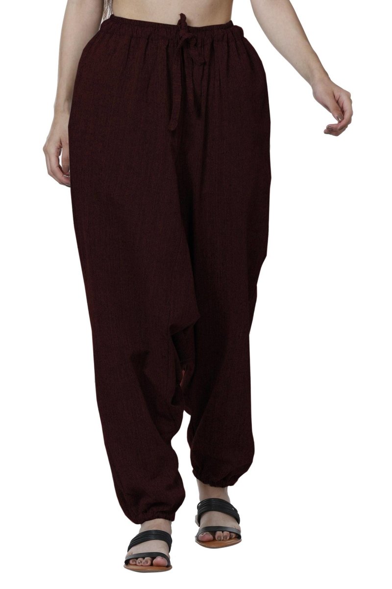 Women's Harem Pant | Maroon | Fits Waist Size 28" to 36" | Verified Sustainable by Brown Living™