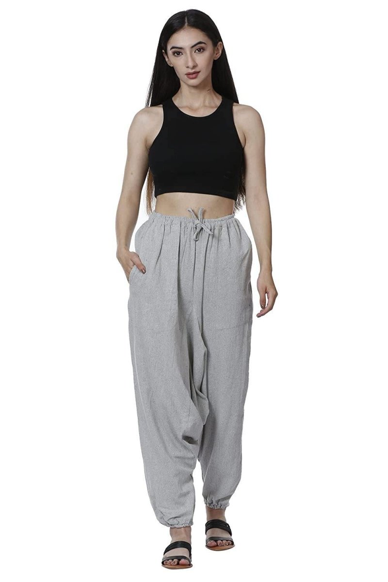 Women's Harem Pant | Melange Grey | Fits Waist Size 28" to 36" | Verified Sustainable by Brown Living™