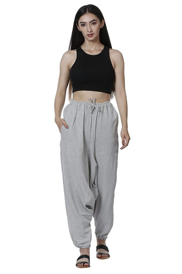 Buy Women's Harem Pant | Melange Grey | Fits Waist Size 28" to 36" | Shop Verified Sustainable Womens Pants on Brown Living™
