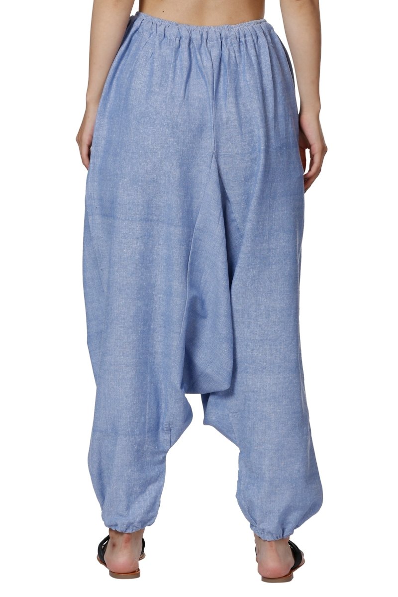Buy Women's Harem Pants | Blue | GSM - 170 | Free Size | Shop Verified Sustainable Products on Brown Living
