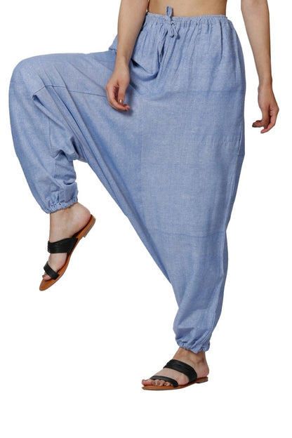 Women's Harem Pants | Lavender Blue | Fits Waist Size 28" to 36" | Verified Sustainable by Brown Living™