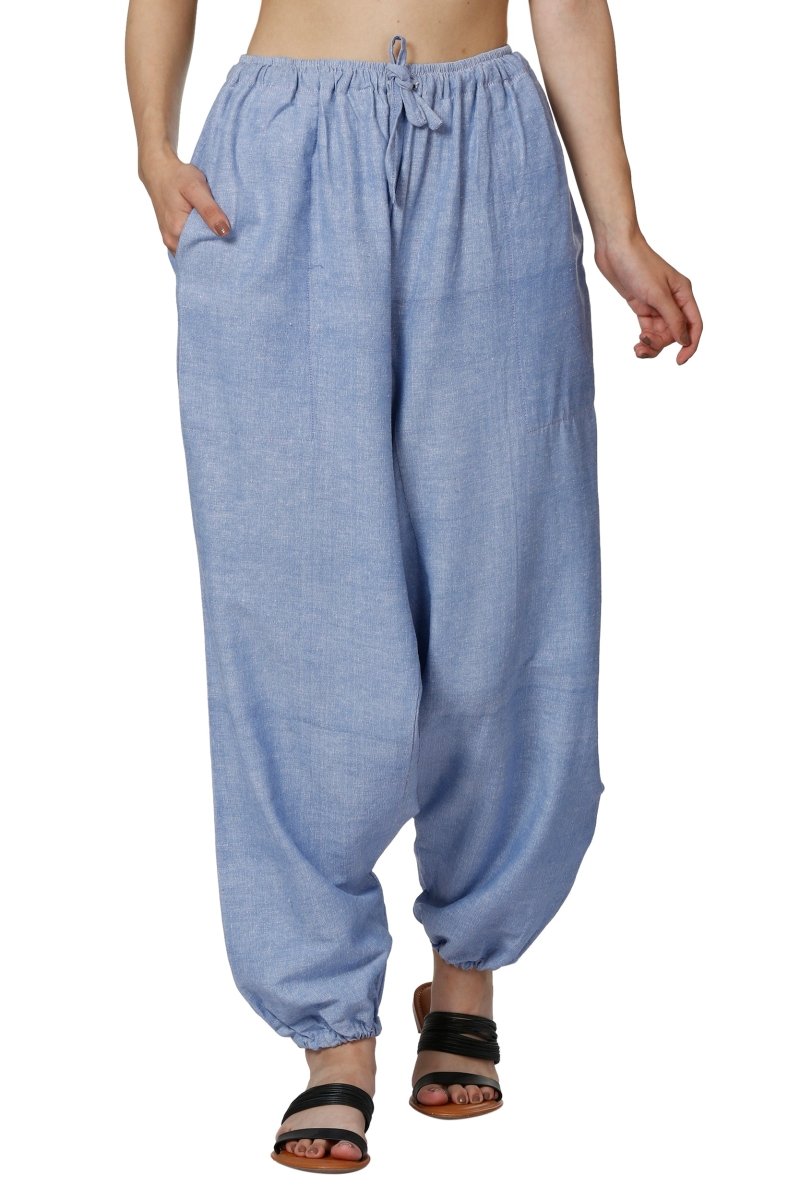 Women's Harem Pants | Lavender Blue | Fits Waist Size 28" to 36" | Verified Sustainable by Brown Living™