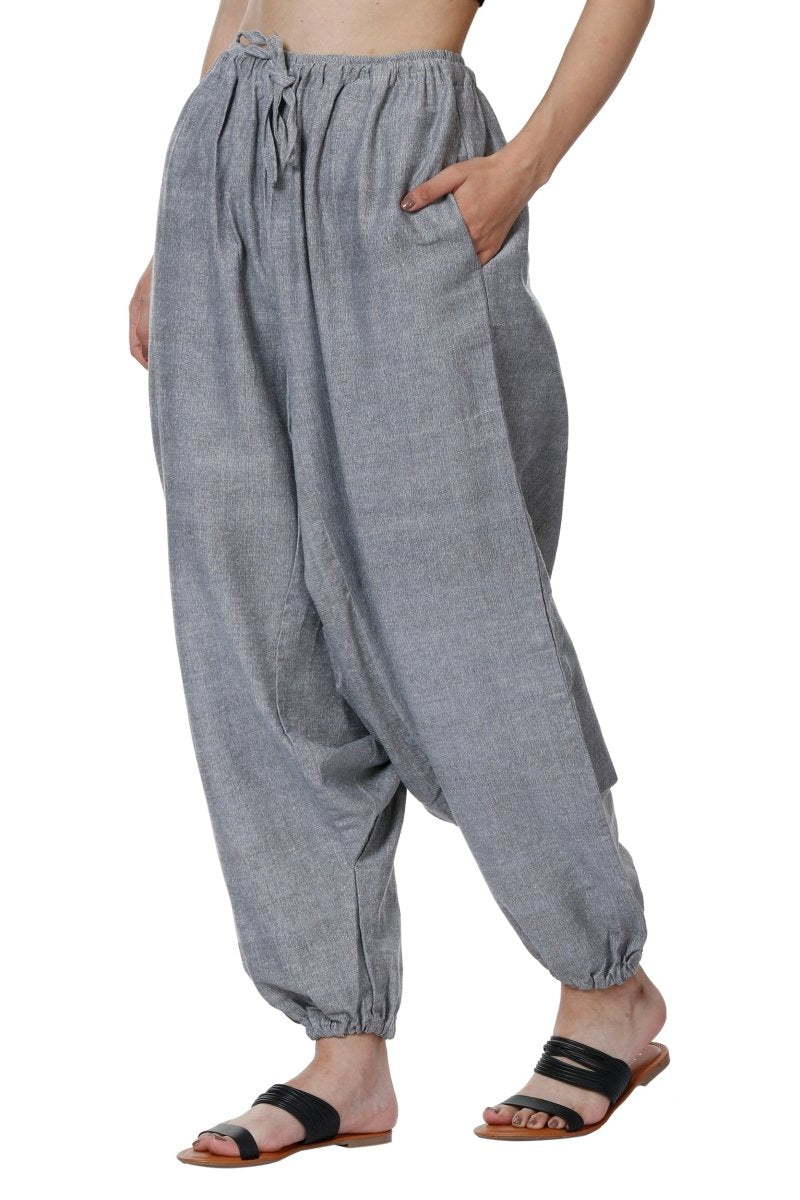 Women's Harem Pants | Grey | Fits Waist Size 28" to 36" | Verified Sustainable by Brown Living™