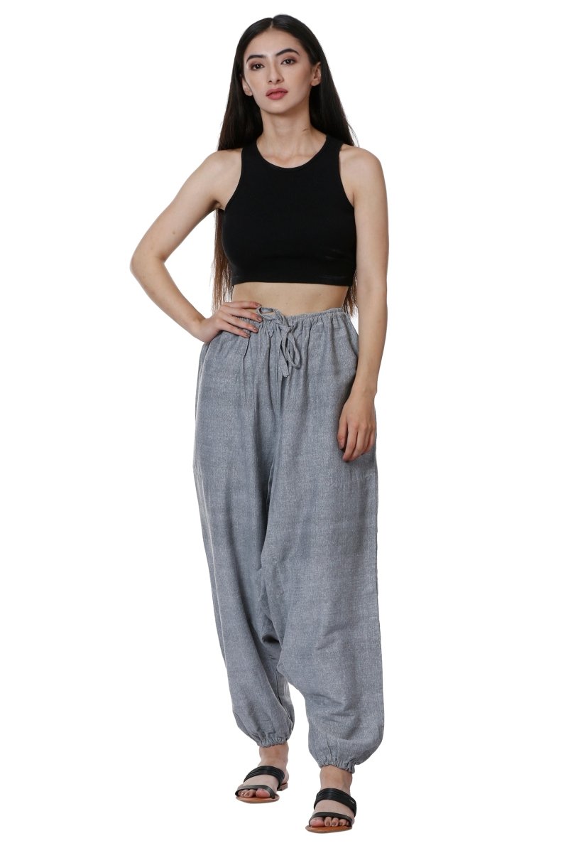 Women's Harem Pants | Grey | Fits Waist Size 28" to 36" | Verified Sustainable by Brown Living™