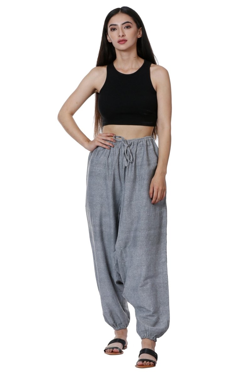 Buy Women's Harem Pants | Grey | Fits Waist Size 28" to 36" | Shop Verified Sustainable Womens Pyjama on Brown Living™