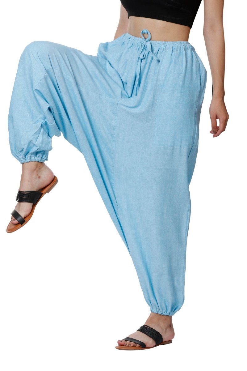 Buy Women's Harem Pants | Sky Blue | GSM - 170 | Free Size | Shop Verified Sustainable Products on Brown Living