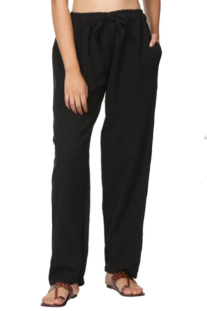 Women's Lounge Pant | Black | Fits Waist Size 28" to 36" | Verified Sustainable by Brown Living™