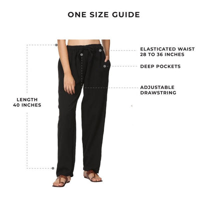 Women's Lounge Pant | Black | Fits Waist Size 28" to 36" | Verified Sustainable by Brown Living™