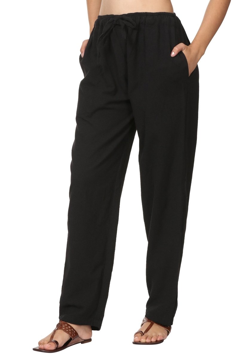 Women's Lounge Pant | Black | Fits Waist Size 28" to 36" | Verified Sustainable by Brown Living™