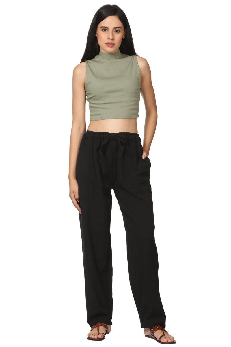 Women's Lounge Pant | Black | Fits Waist Size 28" to 36" | Verified Sustainable by Brown Living™