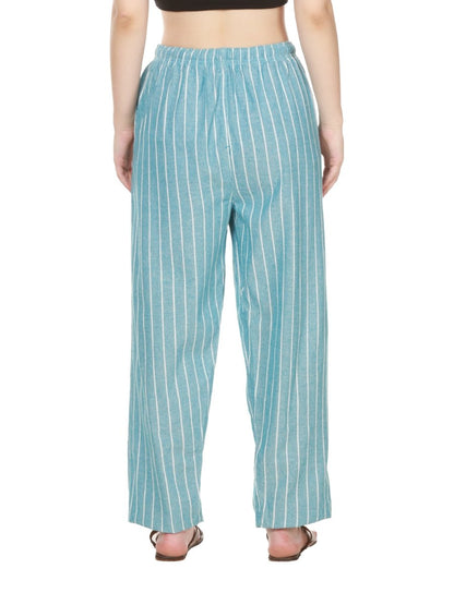 Women's Lounge Pant | Blue Stripes | Fits Waist 28" to 36" | Verified Sustainable by Brown Living™