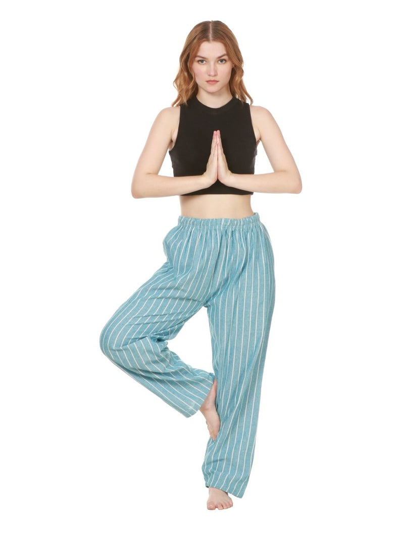 Buy Women's Lounge Pant | Blue Stripes | GSM-170 | Free Size | BT1016 | Shop Verified Sustainable Products on Brown Living