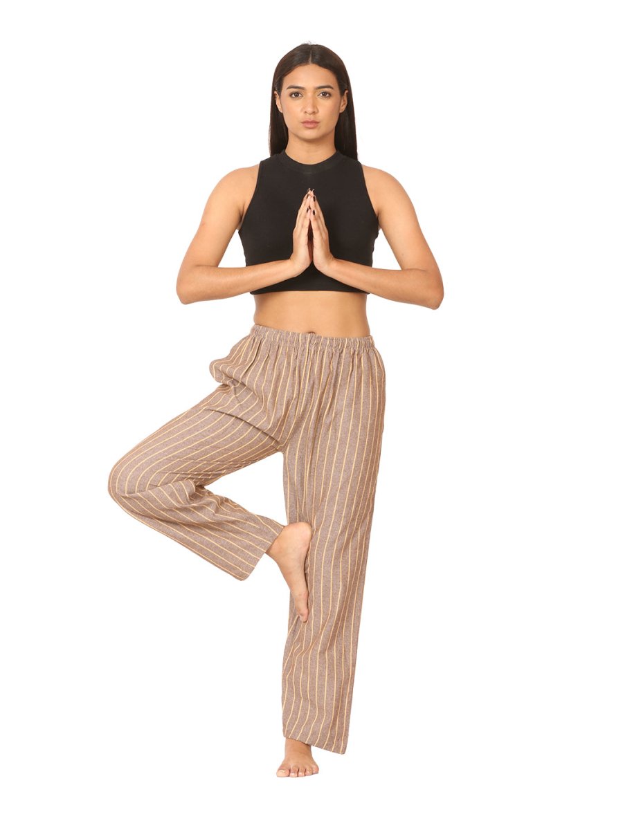 Women's Lounge Pant | Brown Stripes | Fits Waist Size 28" to 36" | Verified Sustainable by Brown Living™