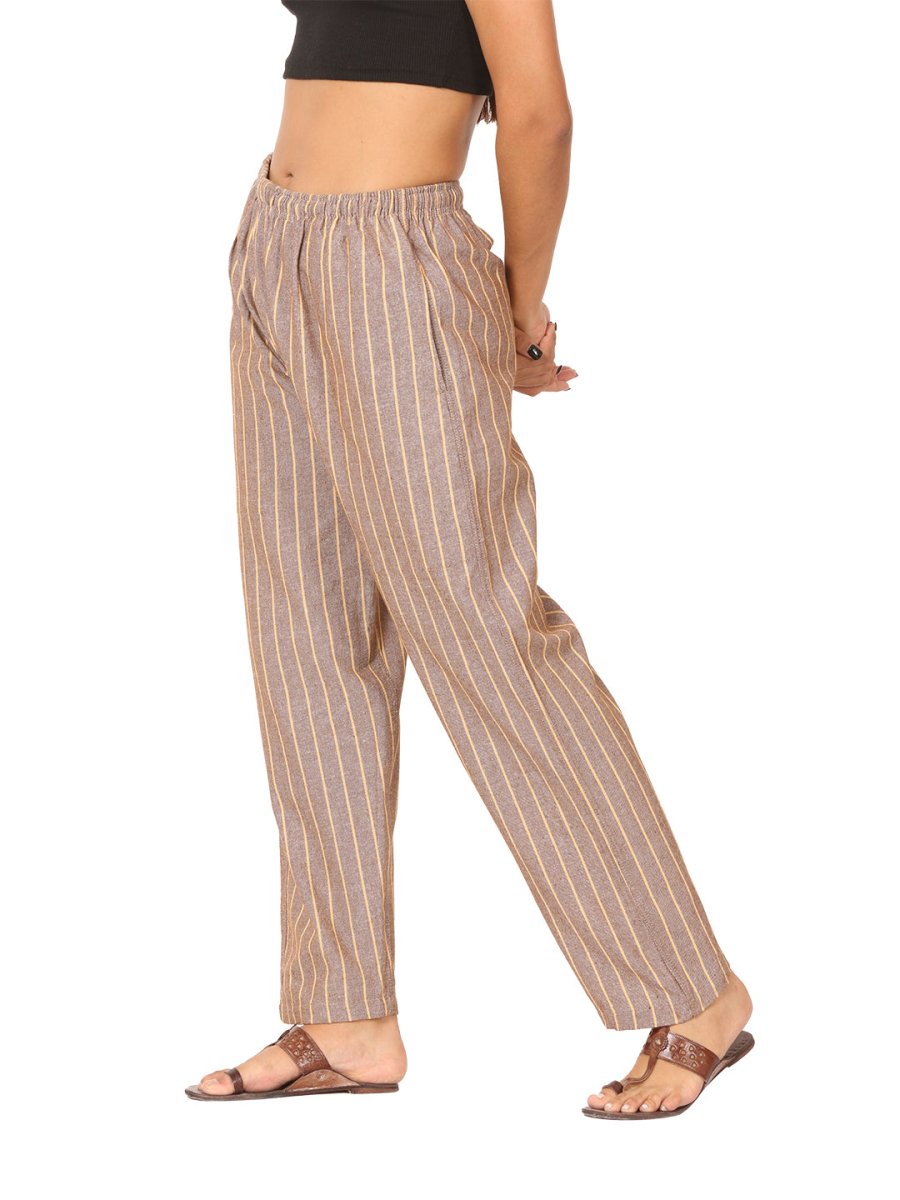 Women's Lounge Pant | Brown Stripes | Fits Waist Size 28" to 36" | Verified Sustainable by Brown Living™